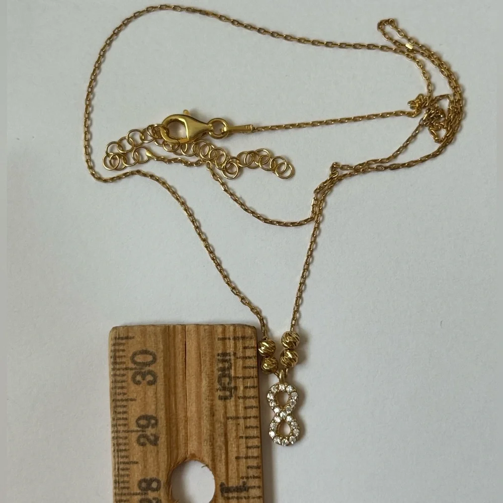 925 Silver infinity necklace 18k yellow gold plated